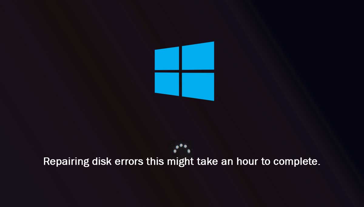 repairing disk errors this might take an hour