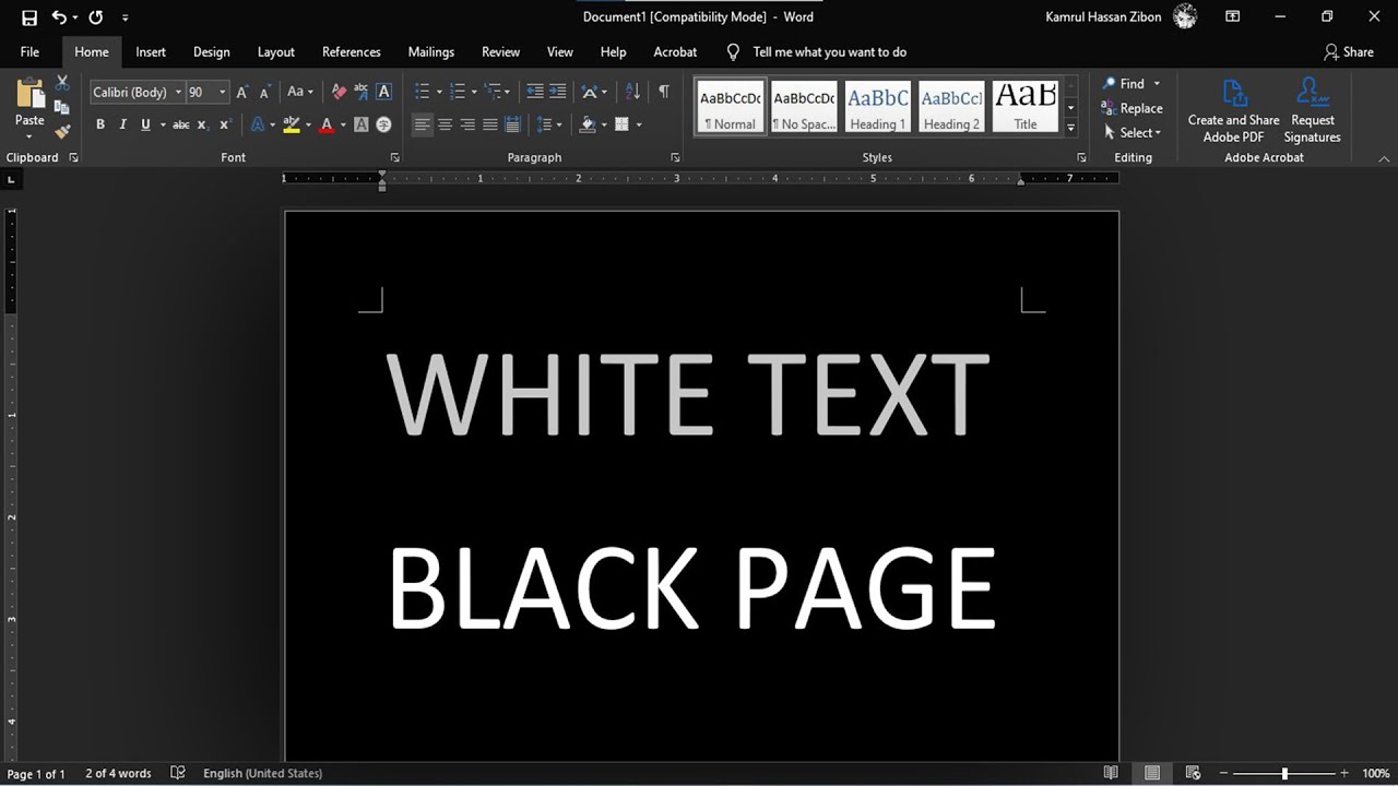 why is my word document black