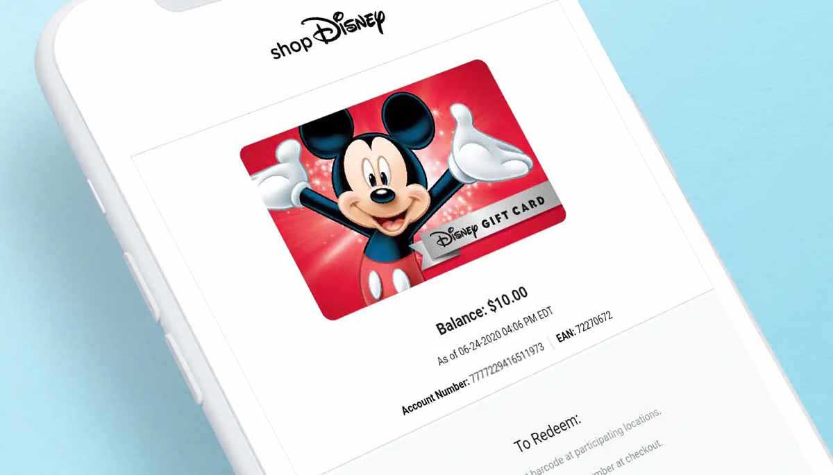 check Disney Gift Card balance